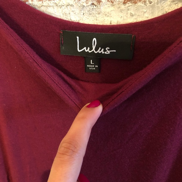 Lulu’s Like New I Bet Wine Red Bodycon Dress Large - Picture 6 of 6